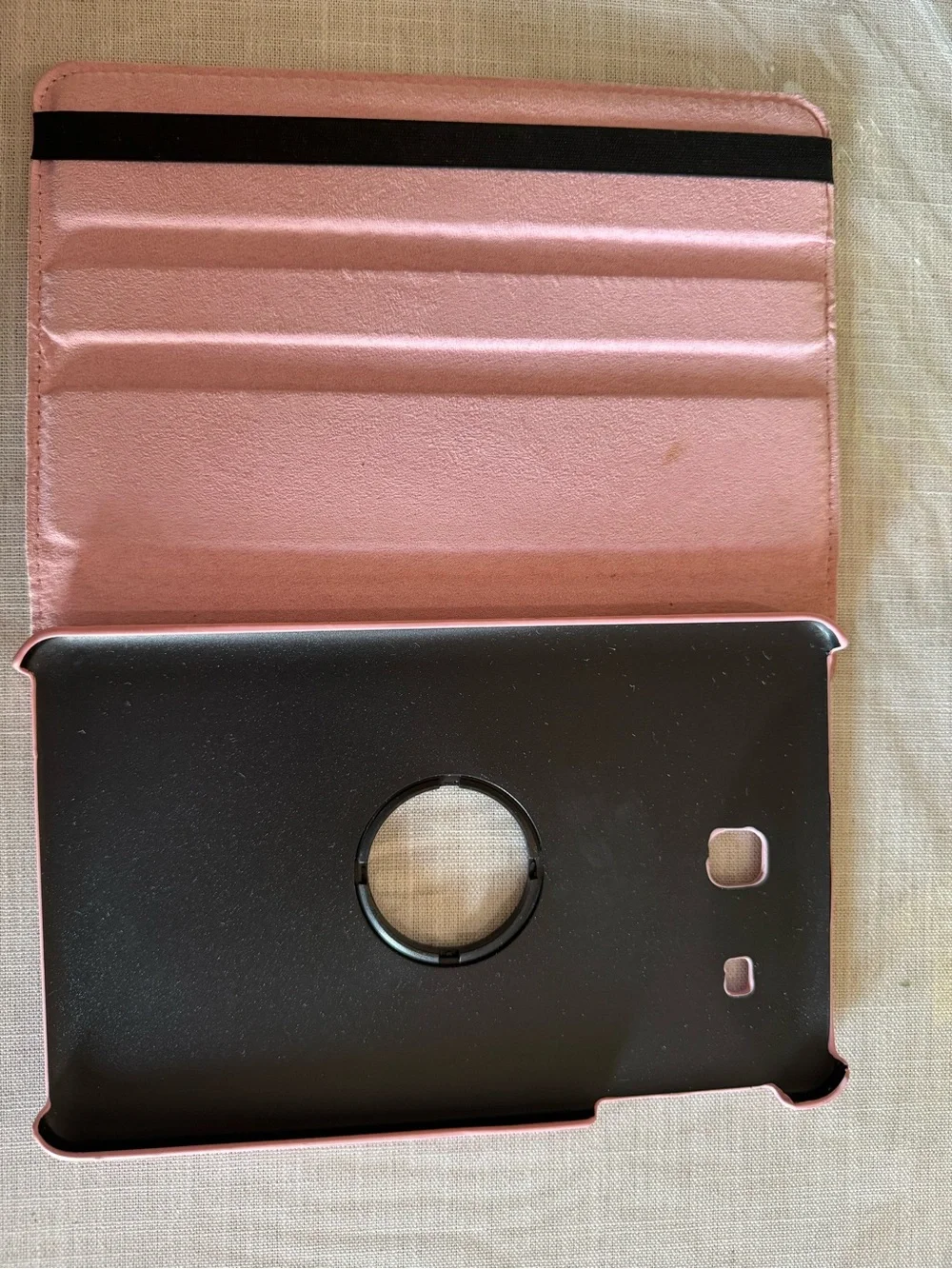 Amazon Rose Gold and Black Rotating Tablet Folio Case